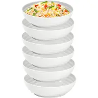 PlasticForte Rond bord/camping - 6x - diep bord/schaaltje - D19 x H5.5 cm - creme wit - kunststof - soepborden - onbreekbaar servies