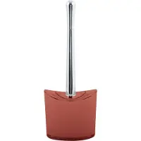 Spirella MSV Toiletborstel in houder/wc-borstel Aveiro - PS kunststof/rvs - terracotta/zilver - 37 x 14 cm - Toiletborstels