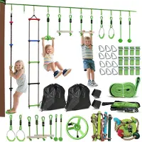 AIYAPLAY -Kinder-Kletterseil-Set-Kunststoff, Polyester-1000L x 5B x 1H cm-Grün