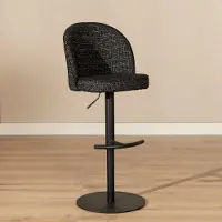 Bronx Barkruk Odin gemêleerde stof zwart 63-83 cm