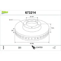 Valeo 673214 Remschijf