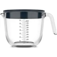 Mepal Glas maatbeker chef it 1000 ml met deksel navy