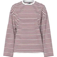 Pieces Shirt 'PCSADIE' karmijnrood / wit