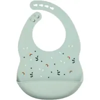 Nattou SILICONE Slabbetje met Opvangbakje - 21 cm - Groen