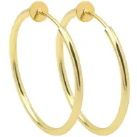 Charme Bijoux Klem - Oorringen - geen gaatje-3 cm -goudkleur-