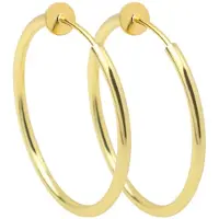 Charme Bijoux Clip oorbellen- Goudkleurige -5 cm- Oorring- Geen gaatje-lang-