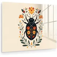 MuchoWow Glasschilderij 160x120 cm - Schilderij acrylglas - Bloemen - Oranje - Planten - Sierlijk - Foto op glas - Muurdecoratie woonkamer - Wanddecoratie slaapkamer - Schilderijen