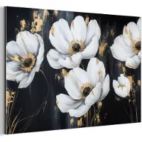 MuchoWow Aluminium schilderij 180x120 cm - Wanddecoratie metaal - Bloemen - Wit - Abstract - Metalen muurdecoratie woonkamer - Decoratie industrieel - Foto op dibond - Industriële accessoires slaapkamer