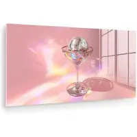 MuchoWow Glasschilderij 120x60 cm - Schilderij acrylglas - Martiniglas - Discobal - Fonkelende lichtvlekken - Foto op glas - Muurdecoratie woonkamer - Wanddecoratie slaapkamer - Schilderijen