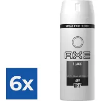 Axe Deospray Black Dry - 150 ml - Voordeelverpakking 6 stuks
