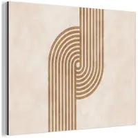 MuchoWow Aluminium schilderij 40x30 cm - Wanddecoratie metaal - Symmetrische bocht - Koperkleurig - Metalen muurdecoratie woonkamer - Decoratie industrieel - Foto op dibond - Industriële accessoires slaapkamer