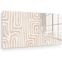 MuchoWow Glasschilderij 160x80 cm - Schilderij acrylglas - Decoratief - Labyrint - Beige - Foto op glas - Muurdecoratie woonkamer - Wanddecoratie slaapkamer - Schilderijen