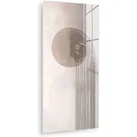 MuchoWow Glasschilderij 60x120 cm - Schilderij acrylglas - Minimalistisch - Cirkel - Lichtgrijs - Foto op glas - Muurdecoratie woonkamer - Wanddecoratie slaapkamer - Schilderijen
