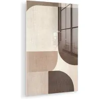 MuchoWow Glasschilderij 120x180 cm - Schilderij acrylglas - Geometrisch - Geweven structuur - Modern - Foto op glas - Muurdecoratie woonkamer - Wanddecoratie slaapkamer - Schilderijen