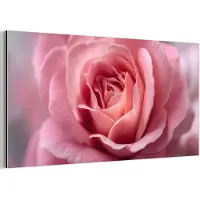 MuchoWow Aluminium schilderij 120x60 cm - Wanddecoratie metaal - Roze - Roos - Romantisch - Metalen muurdecoratie woonkamer - Decoratie industrieel - Foto op dibond - Industriële accessoires slaapkamer