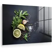 MuchoWow Glasschilderij 120x80 cm - Schilderij acrylglas - Verse ingrediënten - Compositie - Artistiek - Foto op glas - Muurdecoratie woonkamer - Wanddecoratie slaapkamer - Schilderijen