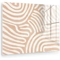 MuchoWow Glasschilderij 160x120 cm - Schilderij acrylglas - Beige - Aardspatroon - Foto op glas - Muurdecoratie woonkamer - Wanddecoratie slaapkamer - Schilderijen