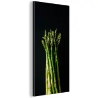 MuchoWow Aluminium schilderij 80x160 cm - Wanddecoratie metaal - Asperges - Felgroen - Metalen muurdecoratie woonkamer - Decoratie industrieel - Foto op dibond - Industriële accessoires slaapkamer