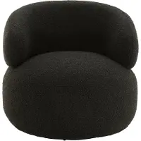J-Line Chair Swivel Round Poplar Wood/Foam Black