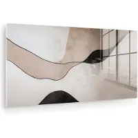 MuchoWow Glasschilderij 40x20 cm - Schilderij acrylglas - Contourlijnen - Abstracte landschap - Foto op glas - Muurdecoratie woonkamer - Wanddecoratie slaapkamer - Schilderijen