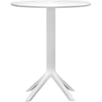 CLP Lacota tafel Ø 60 cm - Tuintafel - weerbestendig en UV-bestendig - Ronde balkontafel - wit