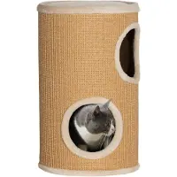 PawHut Krabpalen toren, 60 cm hoog, kattentoren met 2 verborgen ruimtes, geschikt voor katten tot 5 kg