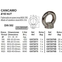 Goldenship Eye Nut Din 20 Units Goud 10 mm