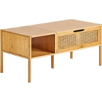 Beliani SURREY - Salontafel - Natuurlijk - Bamboehout