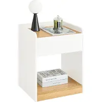 SoBuy Table de Chevet avec Gestion des Câbles