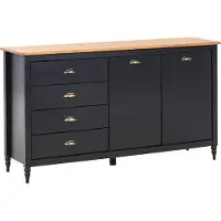 Beliani SHILLINGTON - Dressoir - Zwart/Lichthout - Dennenhout