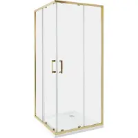 Beliani TELA - Douchecabine - Goud - 80 x 80 x 185 cm - Veiligheidsglas