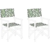 Beliani CINE - Ligstoel doek set van 2 - Groen Blad - Polyester