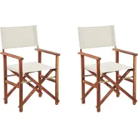 Beliani CINE - Tuinstoel set van 2 - Wit - Polyester
