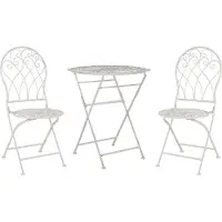 Beliani STIFFE - Bistro set - Wit - IJzer