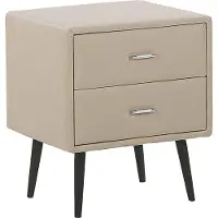 Beliani ESSONNE - Nachtkastje - Beige - Kunstleer