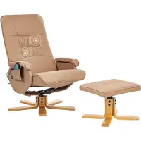 Beliani RELAXPRO - Relaxfauteuil met voetenbank - Lichtbruin - Kunstleer