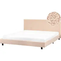 Beliani ALBI - Tweepersoonsbed - Beige - 180 x 200 cm - Bouclé