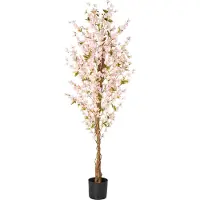 Beliani SAKURA - Kunstplant - Roze - 185 cm - Synthetisch materiaal