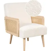 Beliani HOJBY - Fauteuil - Gebroken wit - Bouclé