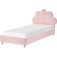 Beliani NEULISE - Eenpersoonsbed - Roze - 90 x 200 cm - Fluweel
