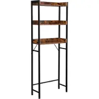 Vasagle Toiletplank met 3 open planken, Vintage bruinzwart