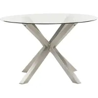 Beliani MALETTO - Tuintafel - Zilver - 120 cm - Roestvrijstaal