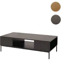 Mendler TV-meubel HWC-O39, TV-plank, tv-tafel, lowboard, tv-kast, opbergruimte, vakken, melamine MDF, 39x120x60 cm, houtlook, zwart