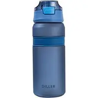 DILLER Waterfles met Rietje - Drinkfles - Handig Sluitsysteem - 700ml - Blauw - Tritan & BPA-vrij