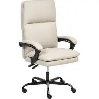 Beliani SERENE - Bureaustoel - Lichtbeige - Kunstleer
