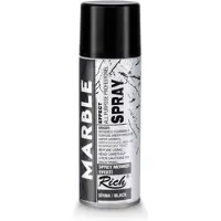 Rich Marmer Effect Spuitverf 200ml – Decoratieve Spuitbus voor Binnen & Buiten | Marmerlook op Hout, Glas, Metaal, Kunststof | Sneldrogende Verf – Zwart