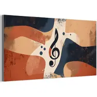 MuchoWow Aluminium schilderij 120x60 cm - Wanddecoratie metaal - Sleutel - G - Abstract - Beige - Metalen muurdecoratie woonkamer - Decoratie industrieel - Foto op dibond - Industriële accessoires slaapkamer