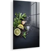 MuchoWow Glasschilderij 80x120 cm - Schilderij acrylglas - Verse ingrediënten - Compositie - Artistiek - Foto op glas - Muurdecoratie woonkamer - Wanddecoratie slaapkamer - Schilderijen