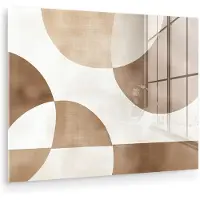 MuchoWow Glasschilderij 120x90 cm - Schilderij acrylglas - Snijdende cirkels - Overlappende vlakken - Foto op glas - Muurdecoratie woonkamer - Wanddecoratie slaapkamer - Schilderijen