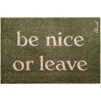 Mad About Mats - JANE - BE NICE OR LEAVE - deurmat - schoonloop/scraper - wasbaar - 50x75cm